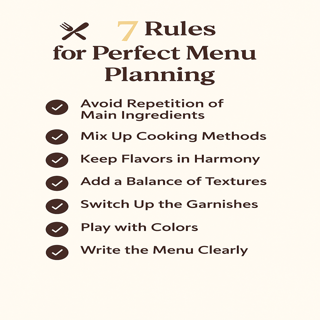 A colorful dinner table setup with different dishes, showing variety of textures, colors, and garnishes in a well-planned menu.