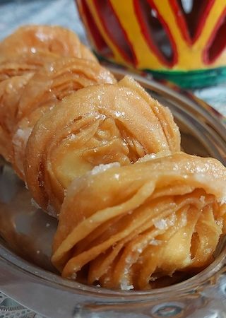 Delicious Pheni dessert on tray.